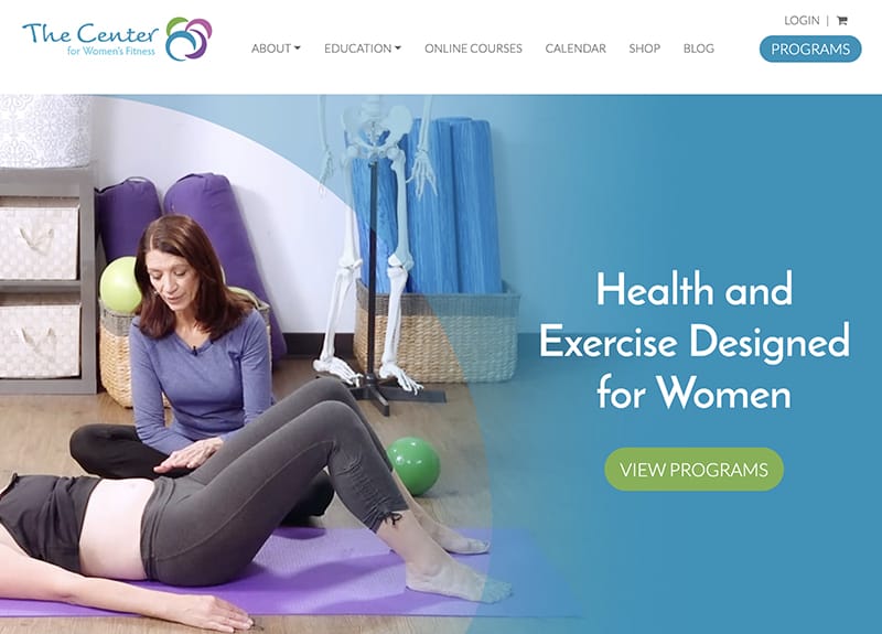 the center for womens fitness website design